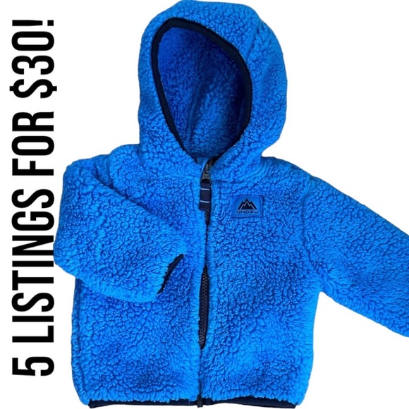 Snozu Blue Sherpa Jacket 100% Polyester Baby boy Size 3/6 Months - Picture 2 of 8